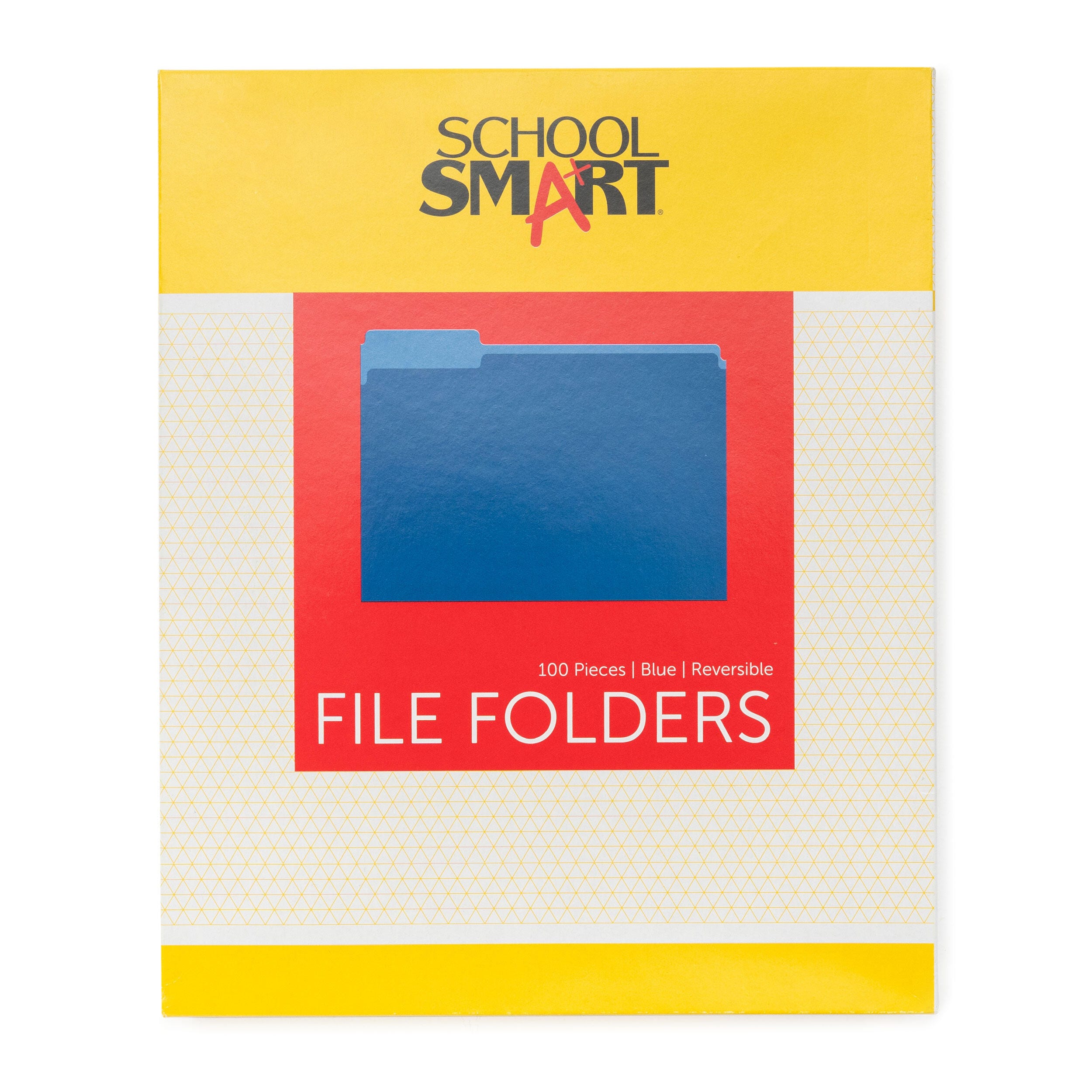 School Smart Colored File Folders Two-Tone, Letter Size, 1/3 Cut Tabs, Blue, Pack of 100 015789